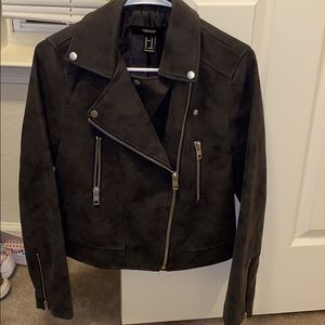 Suade like zipped jacket